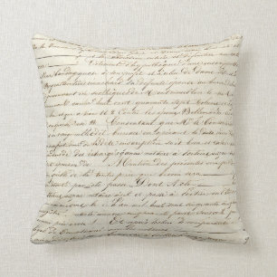 Elegant Frans handgeschreven Letter Script Kussen