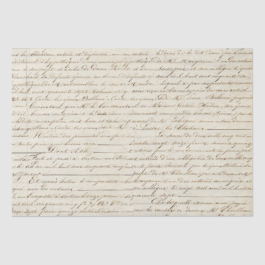 Elegant  Frans handgeschreven Letter-script Tissuepapier (Voorkant)