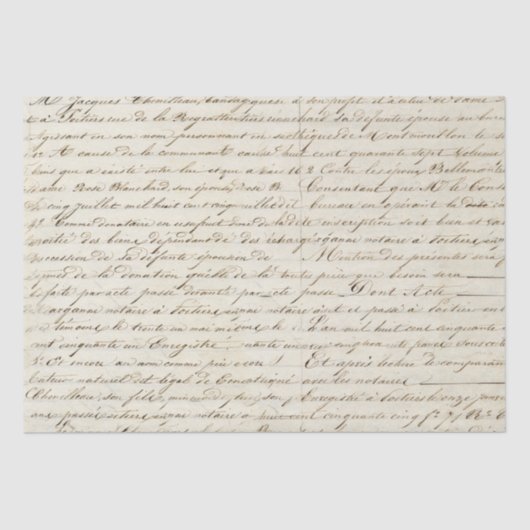 Elegant  Frans handgeschreven Letter-script Tissuepapier (Voorkant)