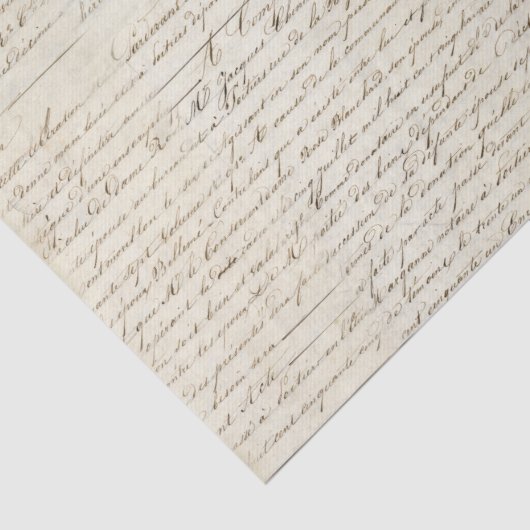 Elegant Frans handgeschreven Letter-script Tissuepapier (Detail)