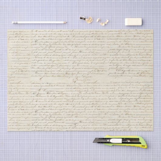 Elegant Frans handgeschreven Letter-script Tissuepapier (Craft)