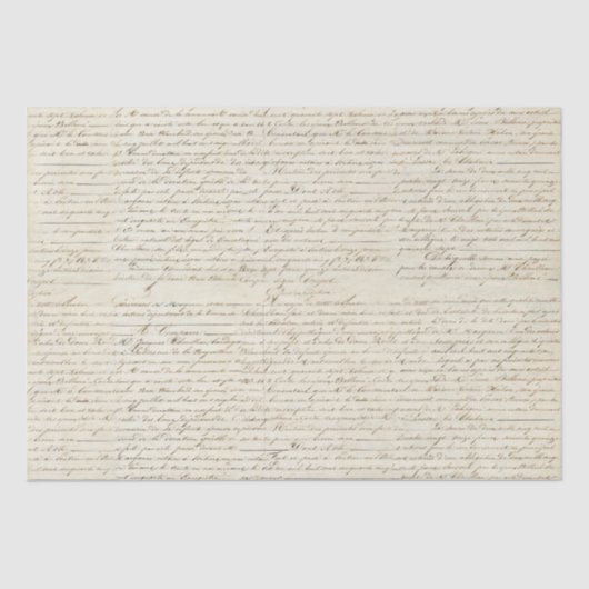 Elegant Frans handgeschreven Letter-script Tissuepapier (Voorkant)