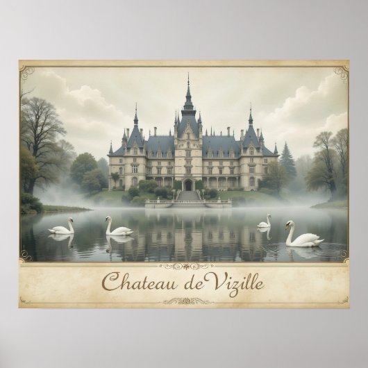 Elegant Frans kasteel Château de Vizille Poster (Voorkant)