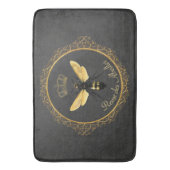 Elegant Frans Koningin Bee Grijs Goud Geel Badmat (Voorkant Verticaal)