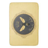 Elegant Frans Koningin Bee Grijs Goud Geel Badmat (Voorkant Verticaal)