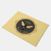 Elegant Frans Koningin Bee Grijs Goud Geel Deurmat (Schuin)