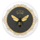 Elegant Frans Koningin Bee Grijs Goud Geel Keramische Knop (Voorkant)