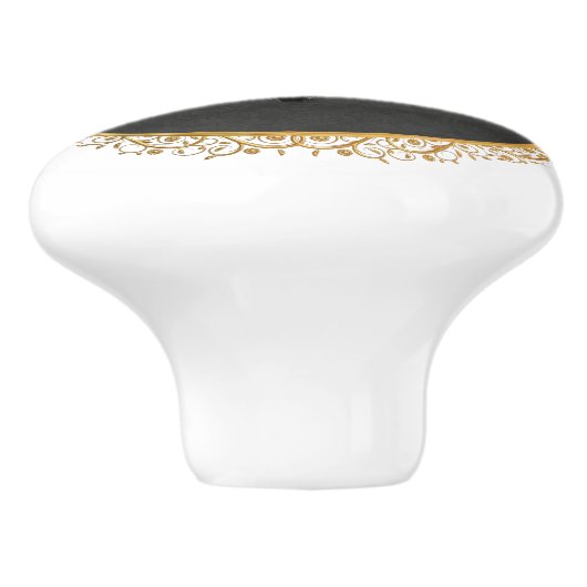 Elegant Frans Koningin Bee Grijs Goud Geel Keramische Knop (Zijkant)