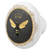 Elegant Frans Koningin Bee Grijs Goud Geel Keramische Knop (Rechts)