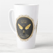 Elegant Frans Koningin Bee Grijs Goud Geel Latte Mok (Linkerhoek)