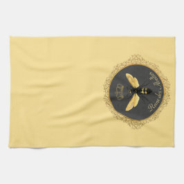 Elegant Frans Koningin Bee Grijs Goud Geel Theedoek