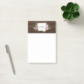 Elegant Frans Land Roze Rozen op Woodgrain Post-it® Notes (Kantoor)