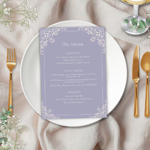 Elegant Frans Lila  Lijst Trouwmenu Menu