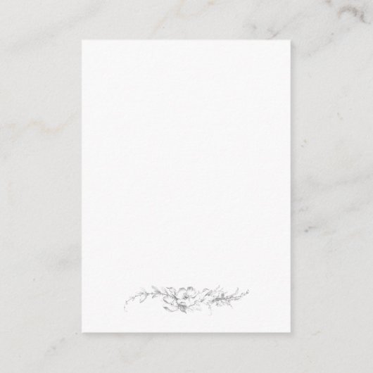 Elegant Frans Rococo Bloemen Lijst Informatiekaartje (Achterkant)