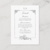 Elegant Frans Rococo Bloemen Lijst Informatiekaartje (Voorkant)