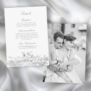 Elegant Frans Rococo Bloemen Lijst Informatiekaartje