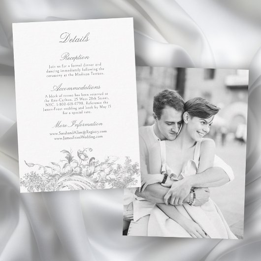 Elegant Frans Rococo Bloemen Lijst Informatiekaartje