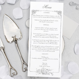 Elegant Frans Rococo Bloemen Lijst Menu