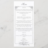 Elegant Frans Rococo Bloemen Lijst Menu (Voorkant)