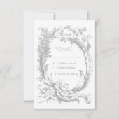 Elegant Frans Rococo Bloemen Lijst RSVP Kaartje (Voorkant)