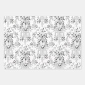 Elegant Frans Rococo Bloemenroze, grijs & blauw Inpakpapier Vel (Voorkant)