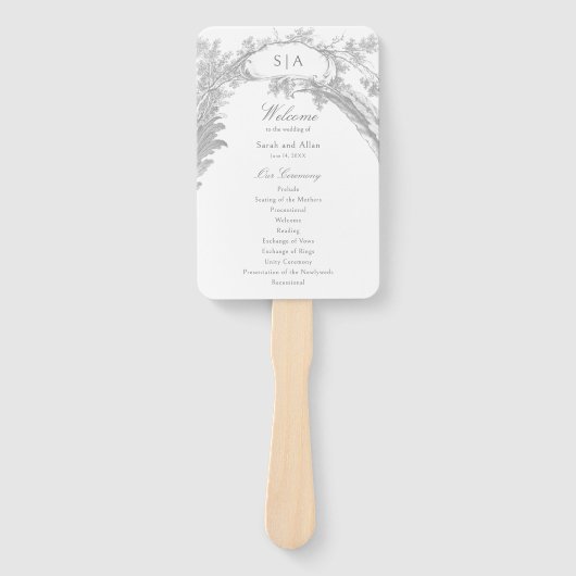 Elegant Frans rococo bloemprogramma Handwaaier (Voorkant)