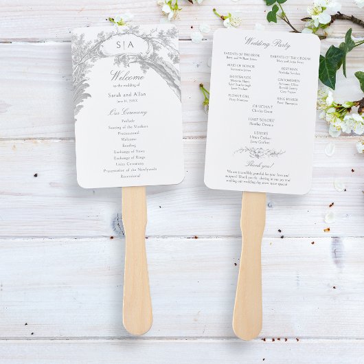 Elegant Frans rococo bloemprogramma Handwaaier