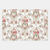 Elegant Frans rococo bloemwit, zwart, blauw Inpakpapier Vel (Voorkant 3)