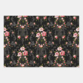 Elegant Frans rococo bloemwit, zwart, blauw Inpakpapier Vel (Voorkant 2)