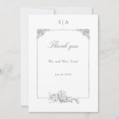 Elegant Frans rococo Lijst Bedankkaart (Voorkant)