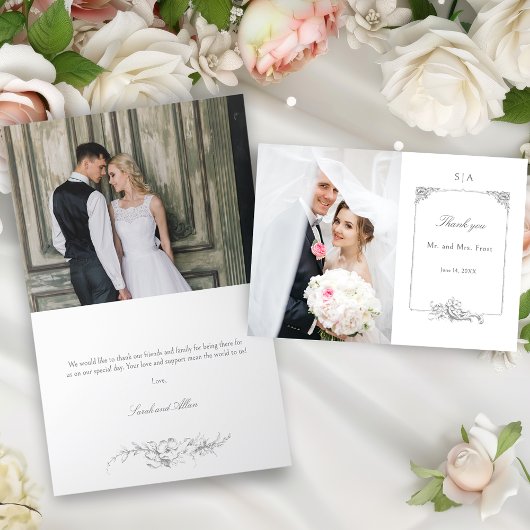 Elegant Frans Rococo Lijst Foto Bedankkaart