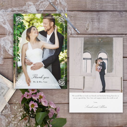 Elegant Frans Rococo Lijst Foto Bedankkaart