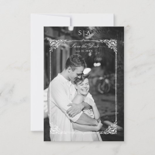 Elegant Frans Rococo Lijst Foto Save The Date (Voorkant)