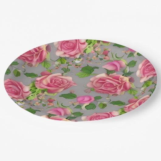 Elegant Frans Roos voor tuinbouw Papieren Bordje (Gekanteld)