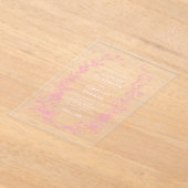 Elegant Frans Roze Toile Bloemen Bruiloft Acryl Uitnodigingen (Laagn)