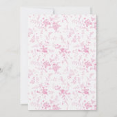 Elegant Frans Roze Toile Bloemen Bruiloft Kaart (Achterkant)