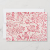 Elegant  Frans Roze Toile De Jouy Pattern Notitiekaartje (Achterkant)