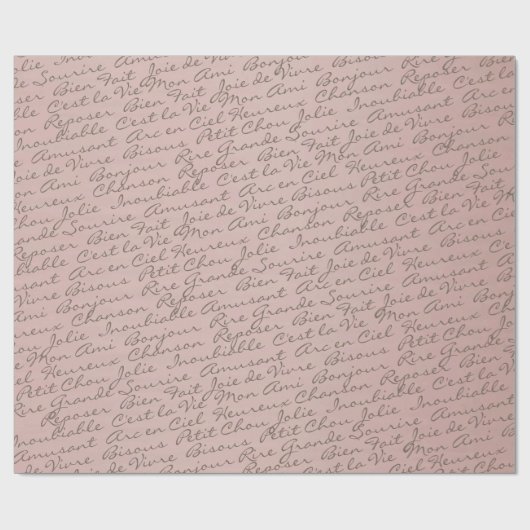 Elegant Frans Script Decoupage Wrapping Paper Cadeaupapier (Vlak)