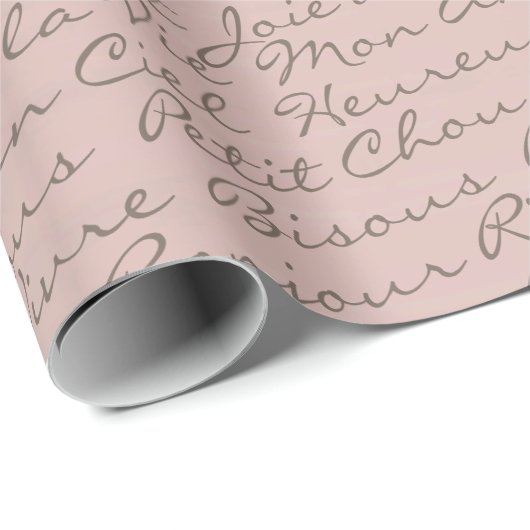 Elegant Frans Script Decoupage Wrapping Paper Cadeaupapier (Rol Hoek)