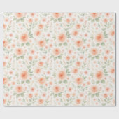 Elegant Frans Shabby Chic Floral Art Pattern Cadeaupapier (Vlak)