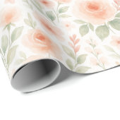 Elegant Frans Shabby Chic Floral Art Pattern Cadeaupapier (Rol Hoek)