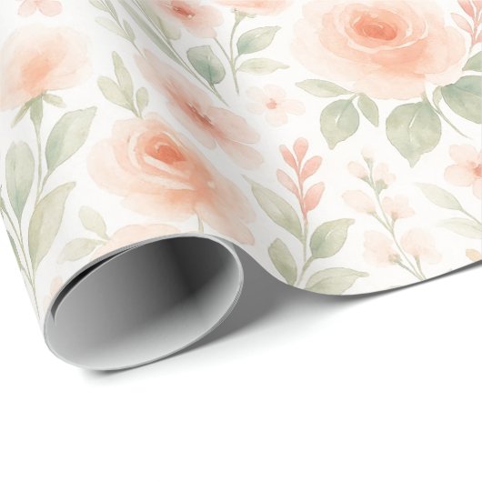 Elegant Frans Shabby Chic Floral Art Pattern Cadeaupapier (Rol Hoek)