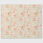 Elegant Frans Shabby Chic Floral Art Pattern Cadeaupapier (Vlak)