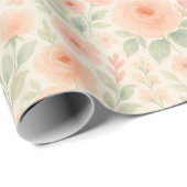 Elegant Frans Shabby Chic Floral Art Pattern Cadeaupapier (Rol Hoek)