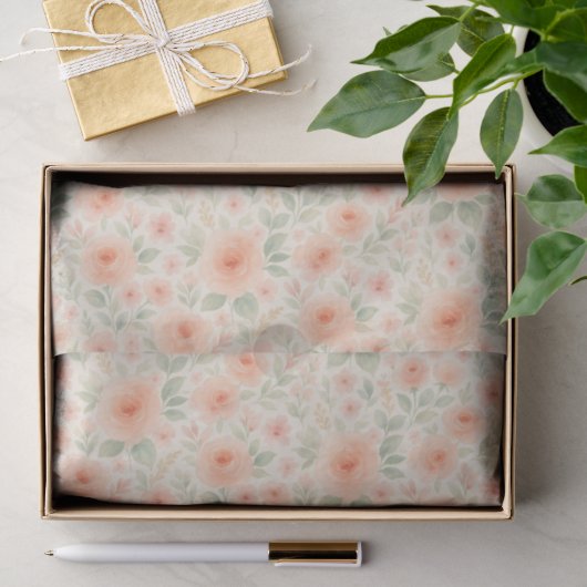 Elegant Frans Shabby Chic Floral Art Pattern Tissuepapier (Geschenk)
