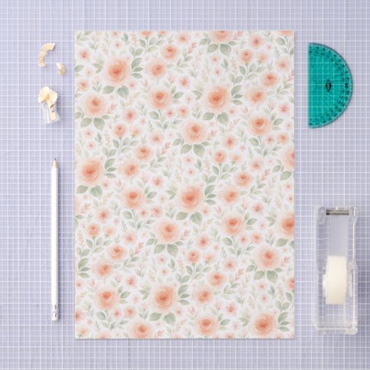 Elegant Frans Shabby Chic Floral Art Pattern Tissuepapier (Craft)