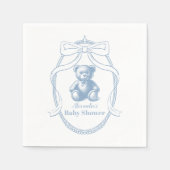 Elegant Frans teddybeer Baby shower Servet (Voorkant)