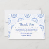 Elegant Frans Toile Afsluitingsfeest Bedankkaart (Voorkant)