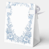 Elegant Frans toile chinoiserie blauw baby shower Bedankdoosjes (Achterkant)