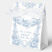 Elegant Frans toile chinoiserie blauw baby shower Bedankdoosjes (Voorkant)